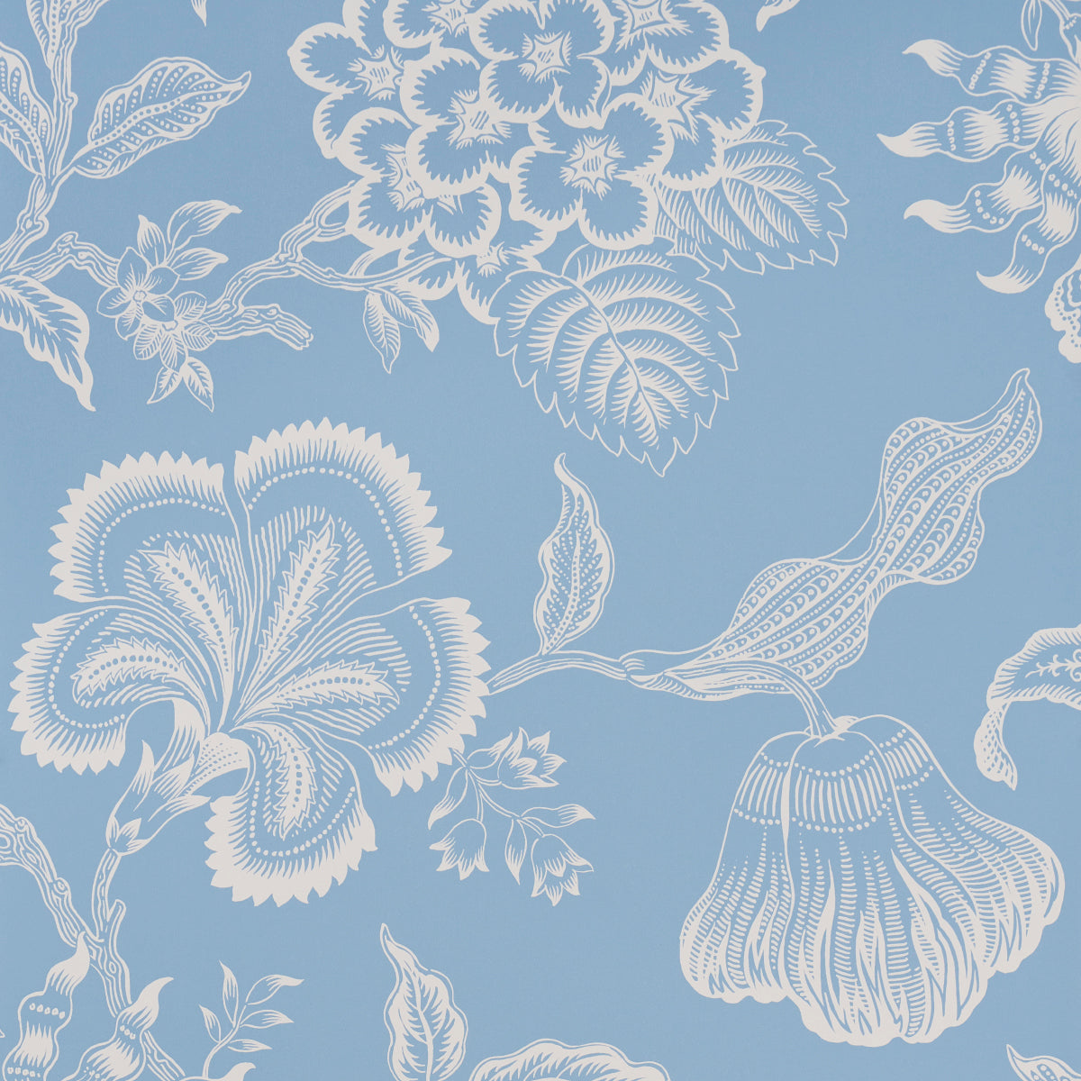 SCHUMACHER  CELERIE KEMBLE HOTHOUSE FLOWERS SILHOUETTE   BLISS BLUE   - 5015321
