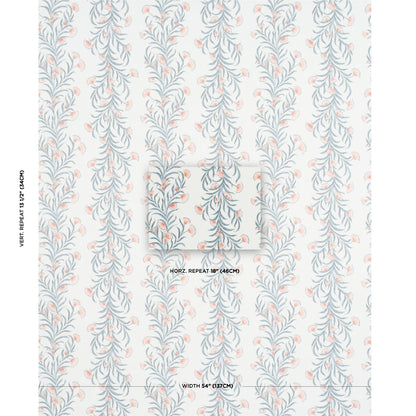 SCHUMACHER WALLCOVERING  CELERIE KEMBLE TASMANIAN MIMOSA   PINK & GREY   - 5015360