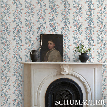 SCHUMACHER WALLCOVERING  CELERIE KEMBLE TASMANIAN MIMOSA   PINK & GREY   - 5015360