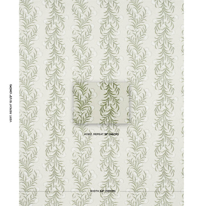 SCHUMACHER WALLCOVERING  CELERIE KEMBLE TASMANIAN MIMOSA   IVORY & GREEN   - 5015362