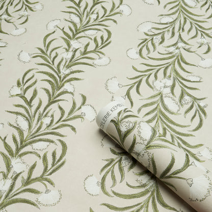 SCHUMACHER WALLCOVERING  CELERIE KEMBLE TASMANIAN MIMOSA   IVORY & GREEN   - 5015362