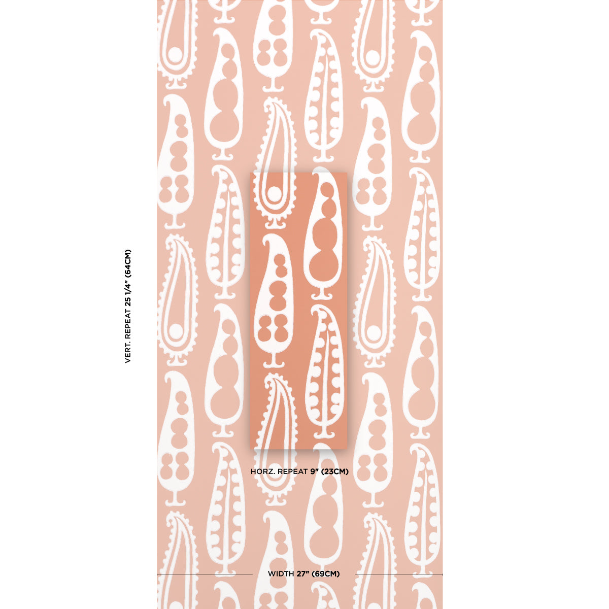 SCHUMACHER  DRUSUS TABOR PAISLEY PEAS   Terracotta   - 5015383
