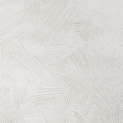 Beige fabric with white zigzag lines forming concentric angular patterns.