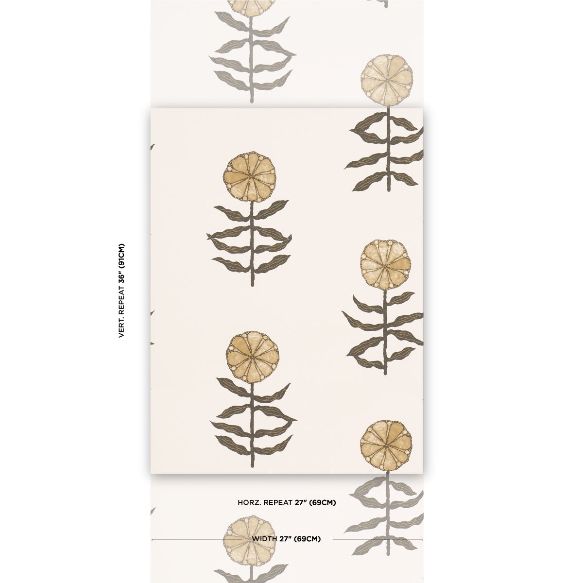 SCHUMACHER WALLCOVERING  MARIAN MCEVOY PRETTY PETALS   NEUTRAL   - 5015450