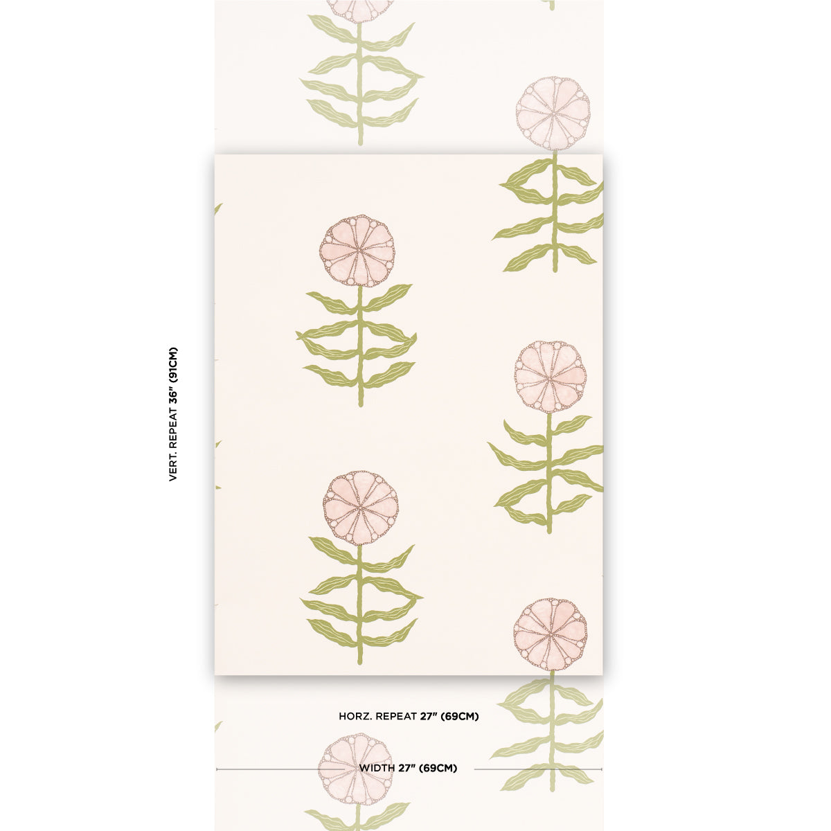 SCHUMACHER WALLCOVERING  MARIAN MCEVOY PRETTY PETALS   BLUSH   - 5015451