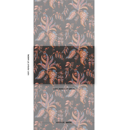 SCHUMACHER WALLCOVERING  LE MAX APOLLINE BOTANICAL   ROUGE & NOIR   - 5015502