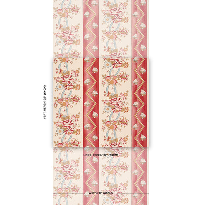 SCHUMACHER  LE MAX SYLVAIN FLORAL STRIPE   ROUGE   - 5015541