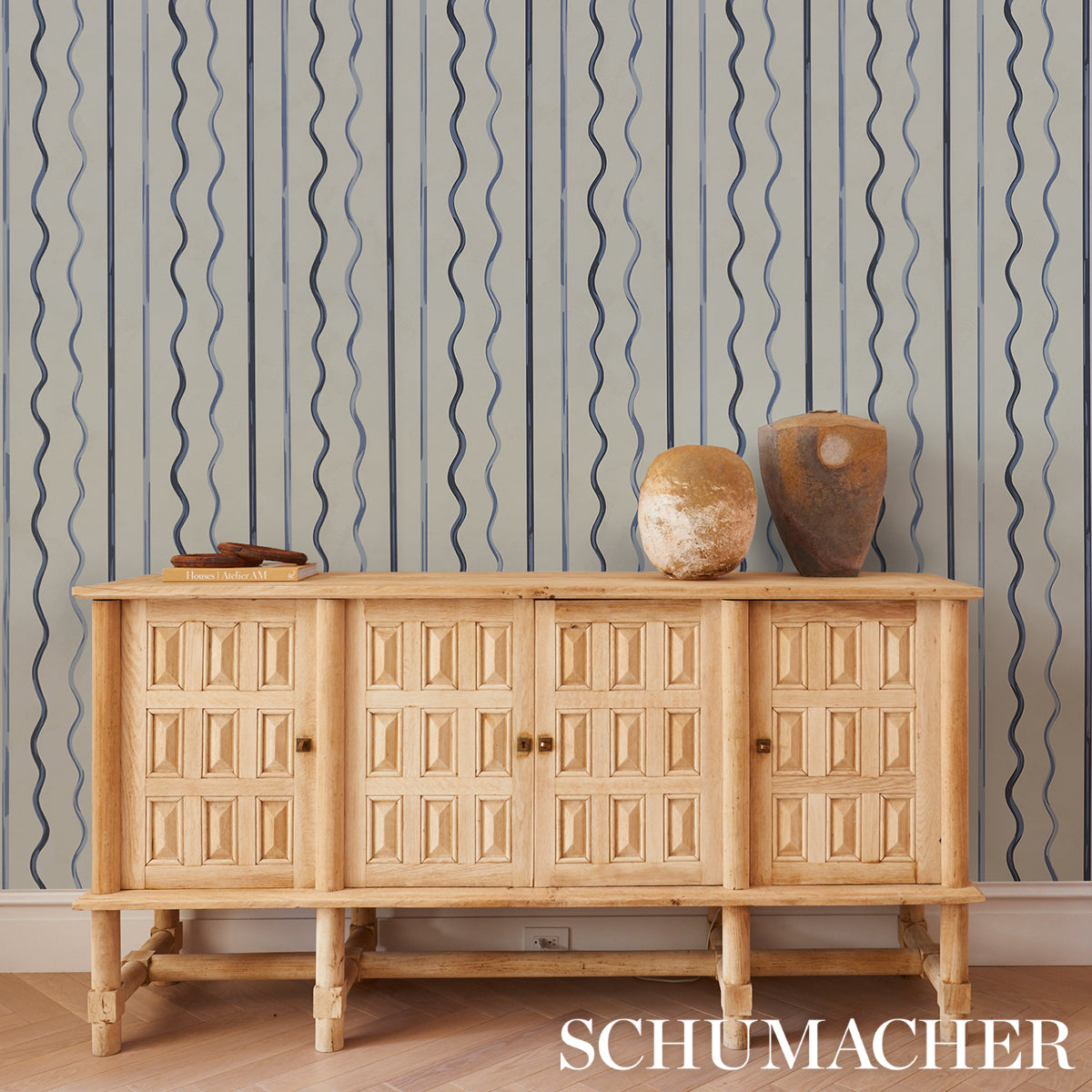 SCHUMACHER  BACKDROP AFFOGATO   CORNFLOWER , DEEP NAVY   - 5015572