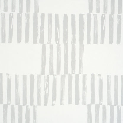 Off-white background with light gray vertical brushstroke stripes in a repeating geometric pattern.
