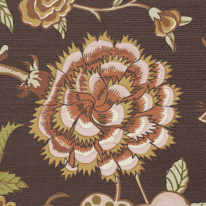 Dark brown sepia Tree of Life motif on a sisal wallcovering.