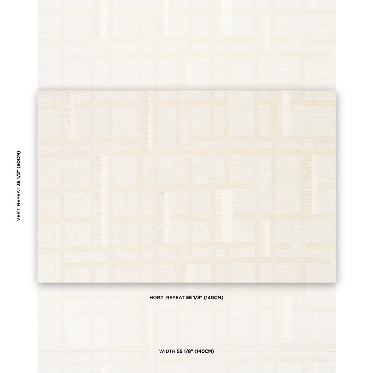 Cream-beige plaid wallcovering (parchment color) with a subtle pattern; sample swatch.