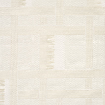 Beige parchment-colored wallcovering with cream rectangular blocks in a geometric grid pattern.