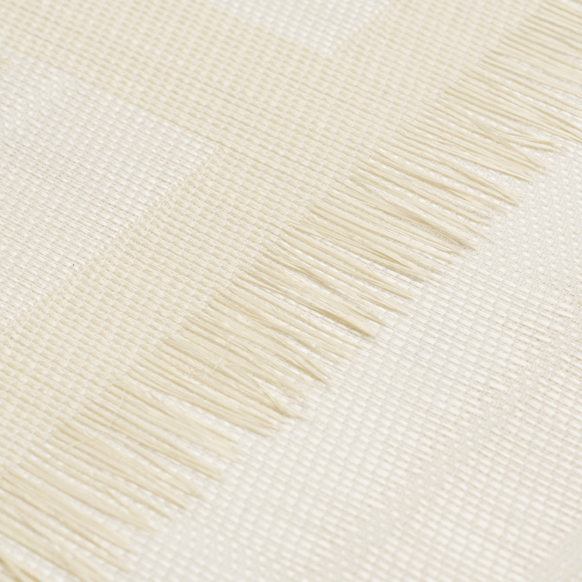 Cream parchment plaid wallpaper with a subtle woven texture