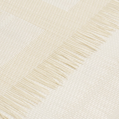 Cream parchment plaid wallpaper with a subtle woven texture