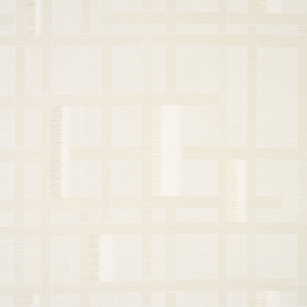 Beige geometric grid wallpaper with pale cream squares; subtle textured pattern.