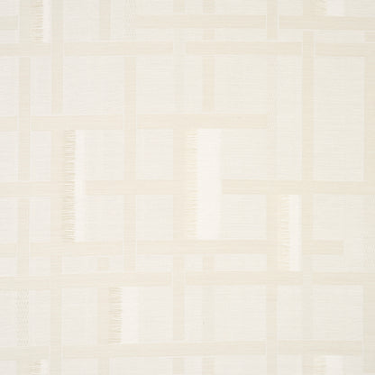 Beige geometric grid wallpaper with pale cream squares; subtle textured pattern.