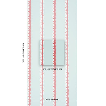 SCHUMACHER  DOMINO EFFECT ROUSSEAU STRIPE   Rouge & Sky   - 5015740