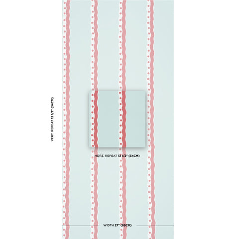 SCHUMACHER  DOMINO EFFECT ROUSSEAU STRIPE   Rouge & Sky   - 5015740