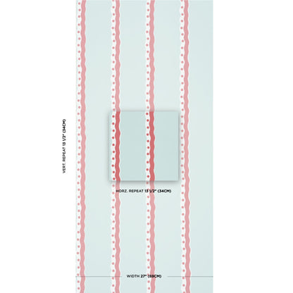 SCHUMACHER  DOMINO EFFECT ROUSSEAU STRIPE   Rouge & Sky   - 5015740