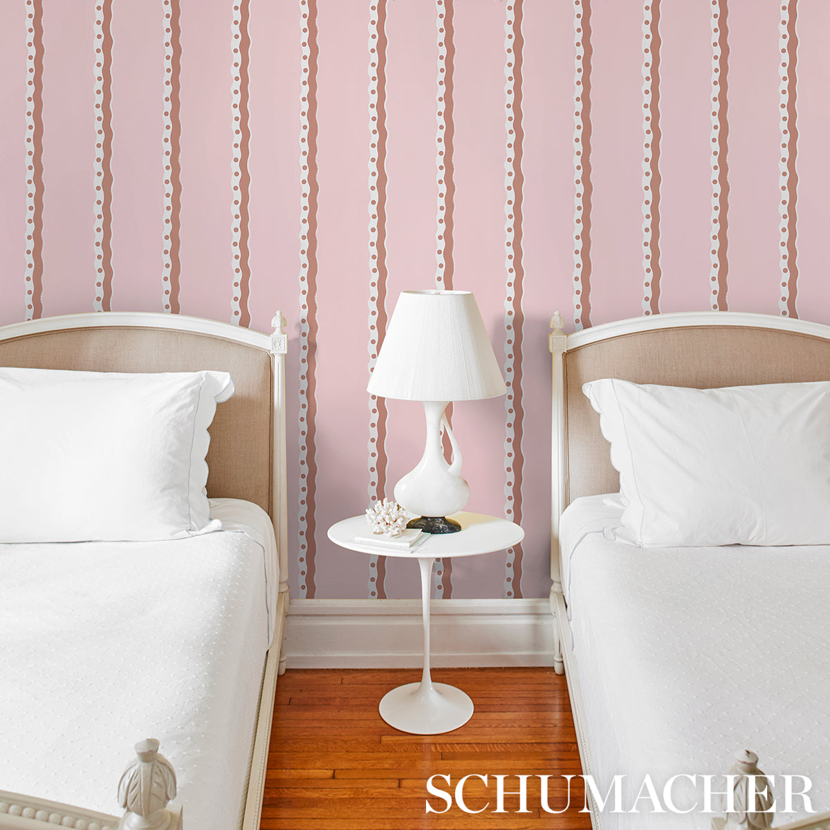 SCHUMACHER  DOMINO EFFECT ROUSSEAU STRIPE   Cocoa & Blush   - 5015741