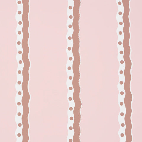 SCHUMACHER  DOMINO EFFECT ROUSSEAU STRIPE   Cocoa & Blush   - 5015741
