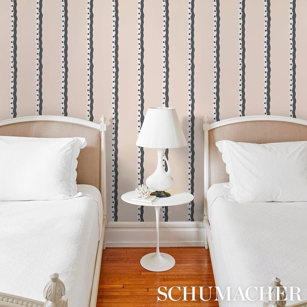 SCHUMACHER  DOMINO EFFECT ROUSSEAU STRIPE   Noir & Cream   - 5015742