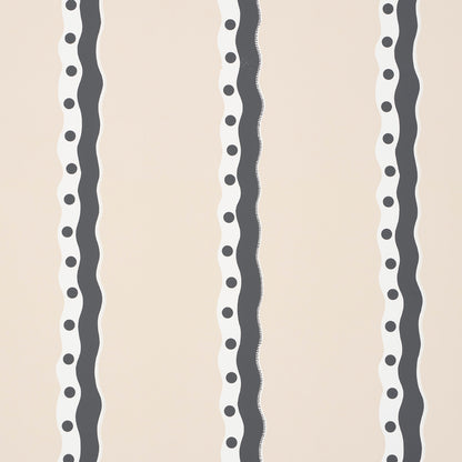 SCHUMACHER  DOMINO EFFECT ROUSSEAU STRIPE   Noir & Cream   - 5015742
