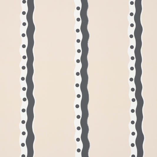SCHUMACHER  DOMINO EFFECT ROUSSEAU STRIPE   Noir & Cream   - 5015742