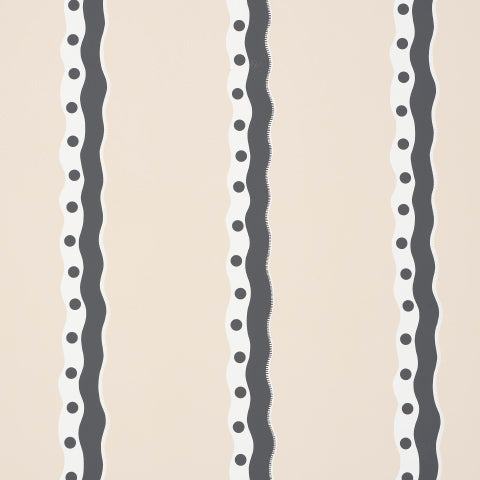 SCHUMACHER  DOMINO EFFECT ROUSSEAU STRIPE   Noir & Cream   - 5015742