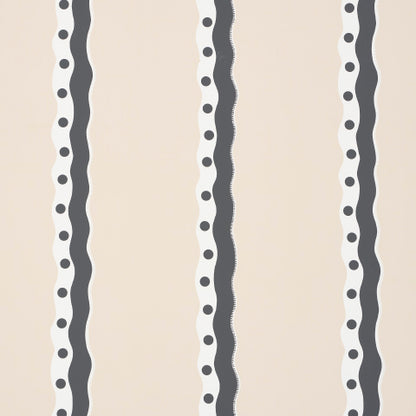 SCHUMACHER  DOMINO EFFECT ROUSSEAU STRIPE   Noir & Cream   - 5015742