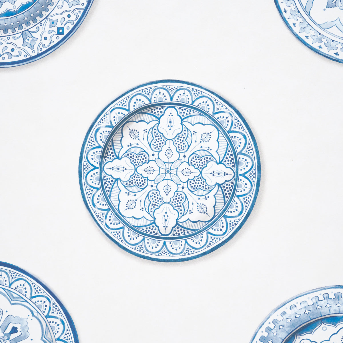SCHUMACHER  MARK D. SIKES MONTECITO PORCELAIN   INDIGO   - 5015840