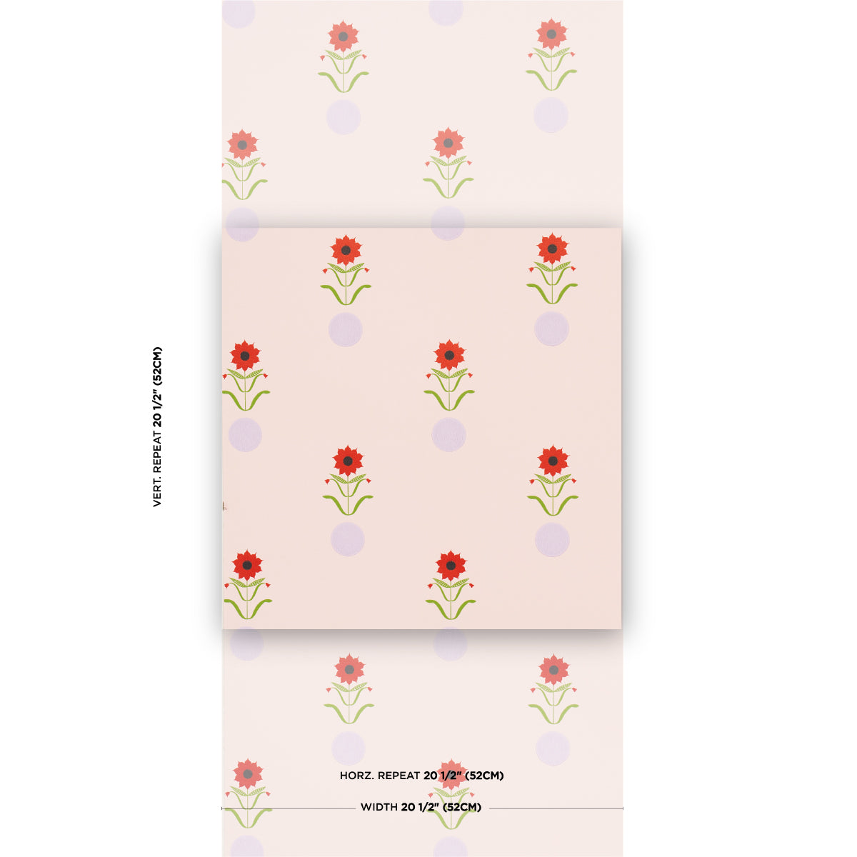 SCHUMACHER WALLCOVERING  PEG NORRISS FORGET ME DOTS   PINK   - 5015881