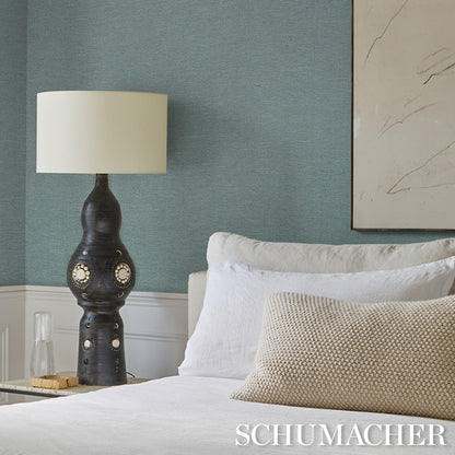 SCHUMACHER  PATTERSON FLYNN 	LINEN PLISS?? WALLCOVERING   ADRIATIC BLUE   - 5015890