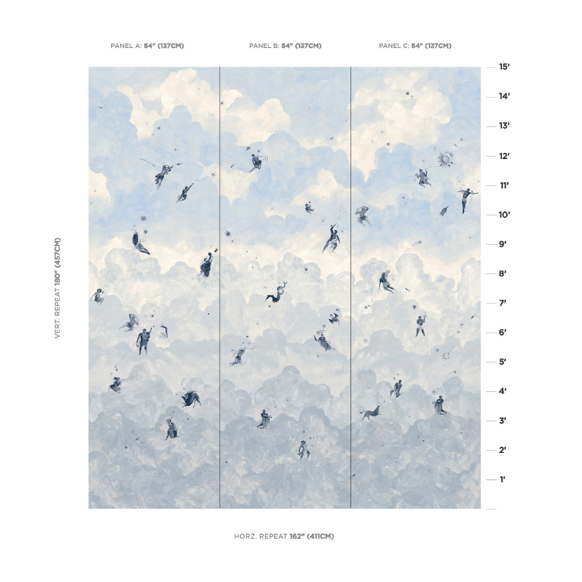 SCHUMACHER  BACKDROP X XAVIER DONNELLY ASCENDANCE 3 PANEL SET   CLEAR BLUE   - 5016032