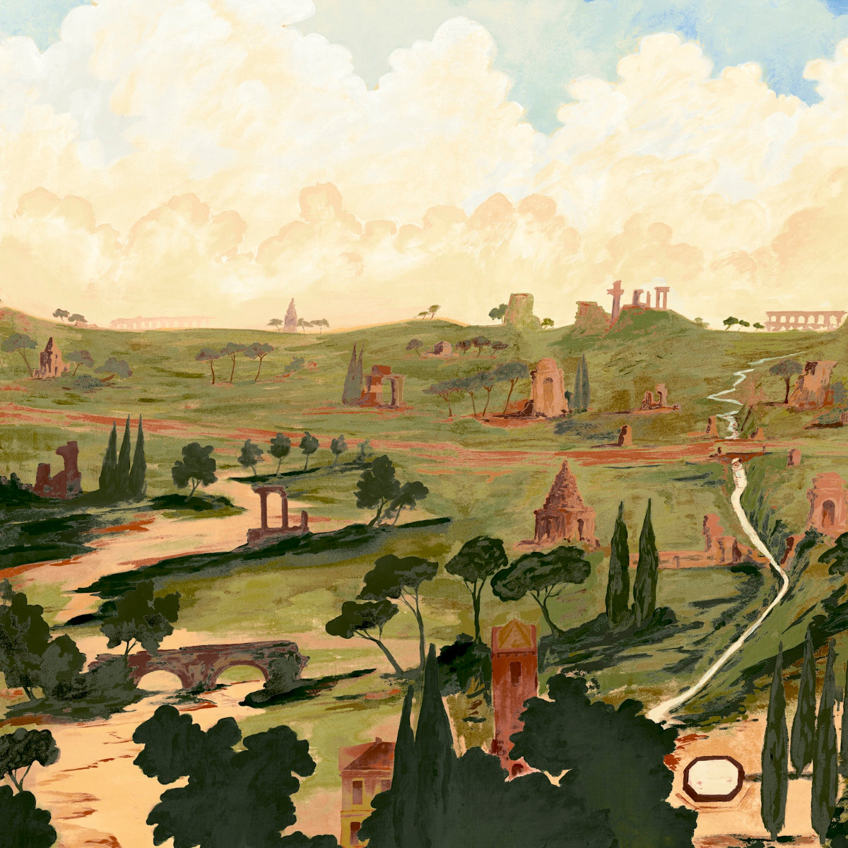 SCHUMACHER  BACKDROP X XAVIER DONNELLY APPIAN WAY 4 PANEL SET   DAYLIGHT   - 5016040