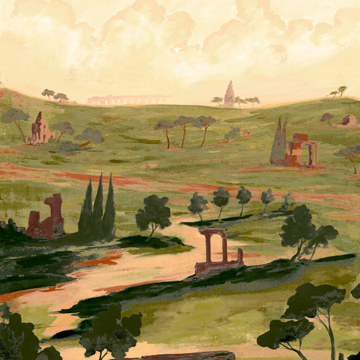 SCHUMACHER  BACKDROP X XAVIER DONNELLY APPIAN WAY 4 PANEL SET   DAYLIGHT   - 5016040