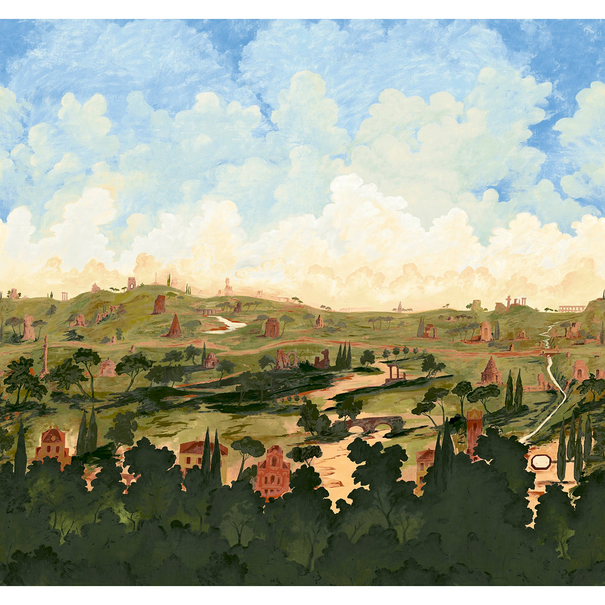 SCHUMACHER  BACKDROP X XAVIER DONNELLY APPIAN WAY 4 PANEL SET   DAYLIGHT   - 5016040