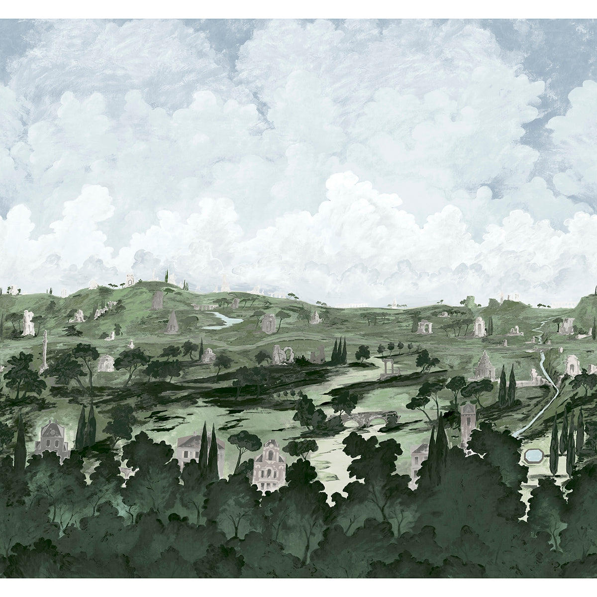 SCHUMACHER  BACKDROP X XAVIER DONNELLY APPIAN WAY 4 PANEL SET   FOG   - 5016041