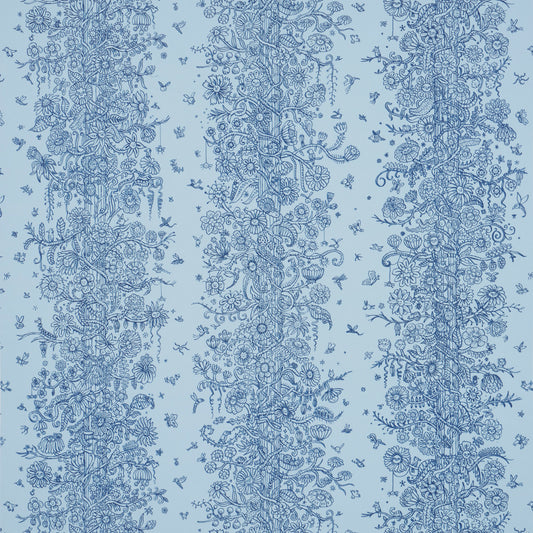 SCHUMACHER  THE NEW YORKER EDWARD STEED'S TOWERS OF FLOWERS   SKY BLUE , NAVY   - 5016142