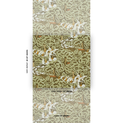 SCHUMACHER WALLCOVERING  THE NEW YORKER MARGARET SCHLOEMAN'S FOX CHASE   SAGE & SOFT BROWN   - 5016152