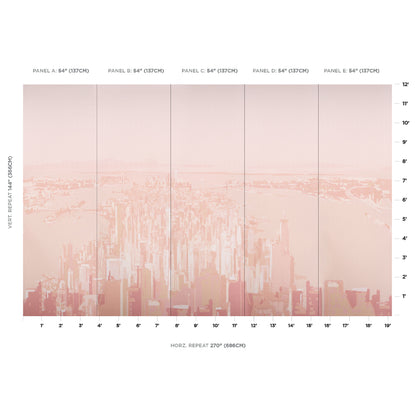 SCHUMACHER  THE NEW YORKER PASCAL CAMPION'S NEW YORK SKYLINE   BLUSH   - 5016191