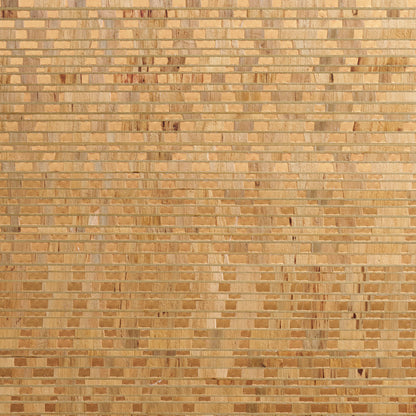 Warm gold wallpaper with a subtle Waterlily-inspired pattern.