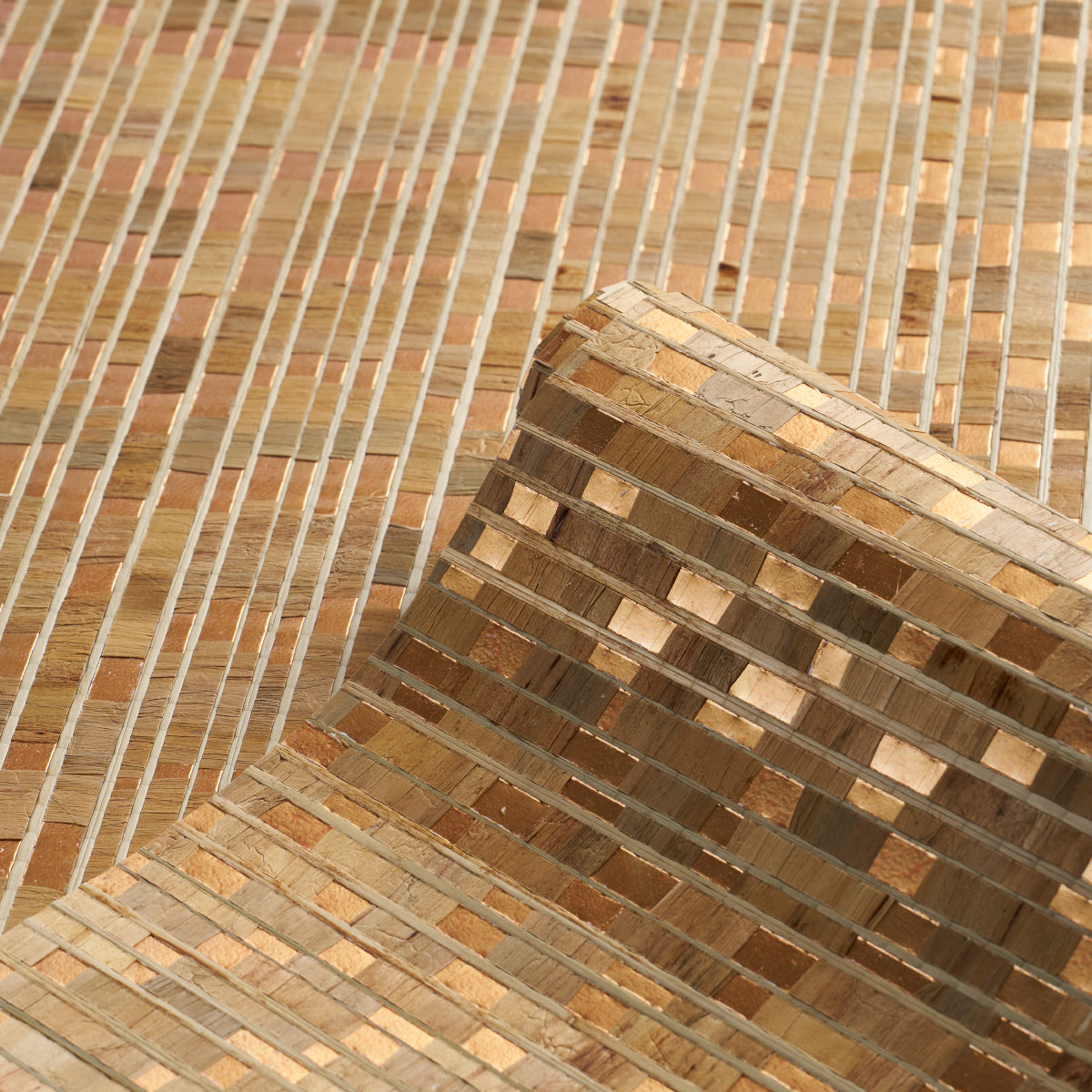 Waterlily wallcovering in warm gold.