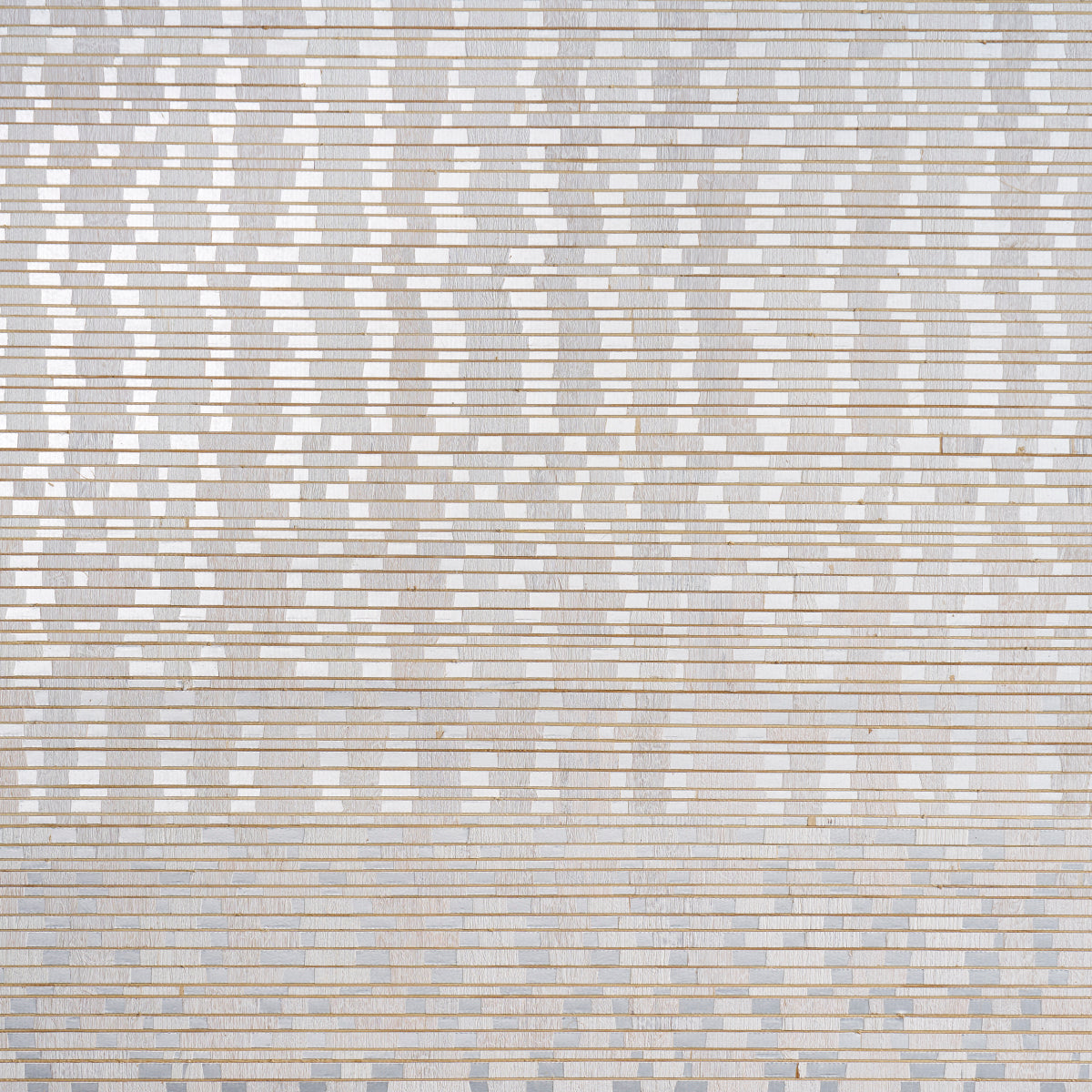 Grey & white wallpaper with a subtle silver metallic pattern in a repeating design; wallcovering.