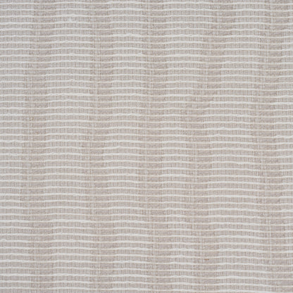 Beige and off-white striped wallpaper swatch in fog color with subtle horizontal bands; wallcovering sample.