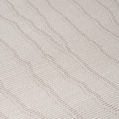 Soft fog wallcovering with a subtle wavy pattern and textured weave.