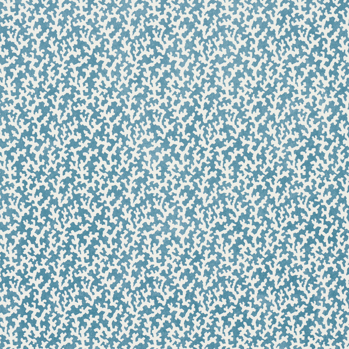 Soft blue gradient field with a dark blue patterned bottom border of white abstract shapes; minimalist design.