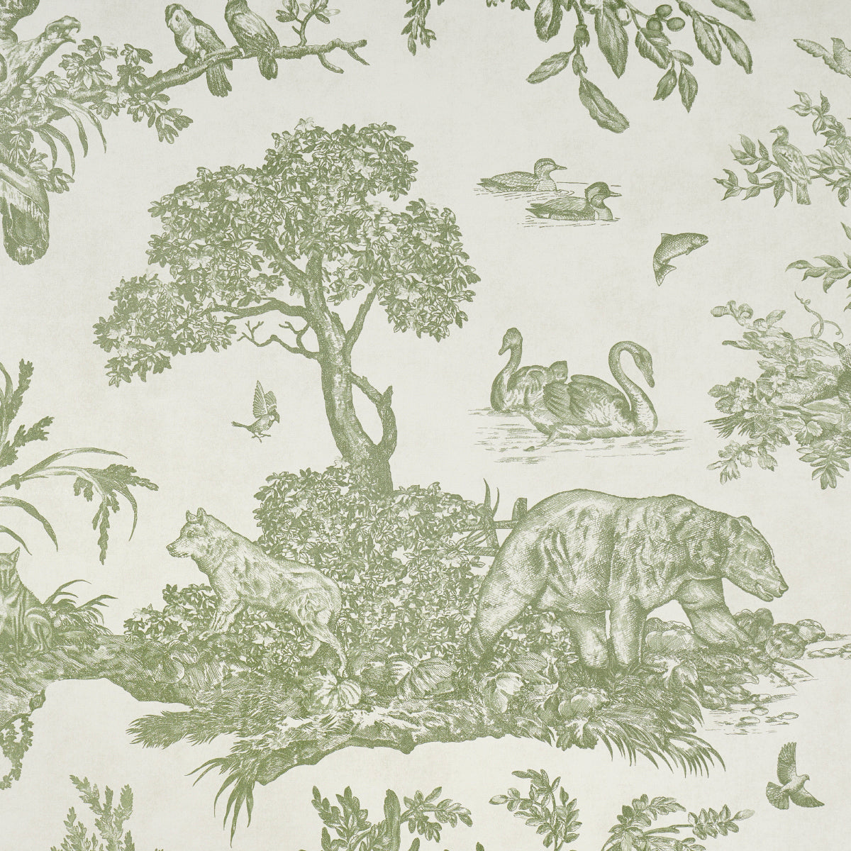 SCHUMACHER  A Country Life Western Toile   Olive   - 5016441