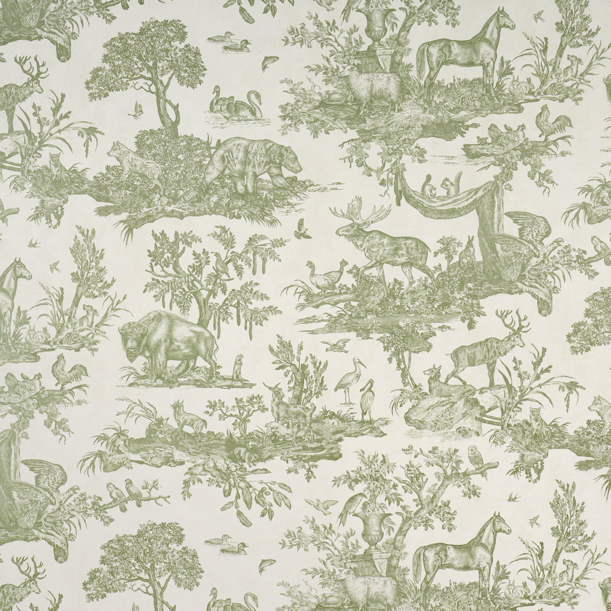 SCHUMACHER  A Country Life Western Toile   Olive   - 5016441