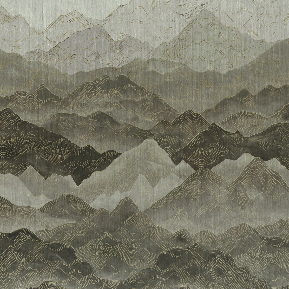 SCHUMACHER  TEXTURED & WOVEN WALLCOVERINGS ATMOSPHERIC LANDSCAPE PANEL SET   Misty Mountains   - 5016530